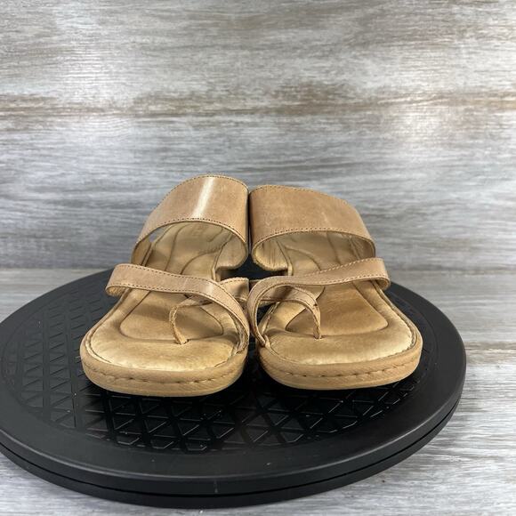 Born Woman’s Siene Strappy Tan Leather Wedge Sandals Size 7 - Picture 2 of 8